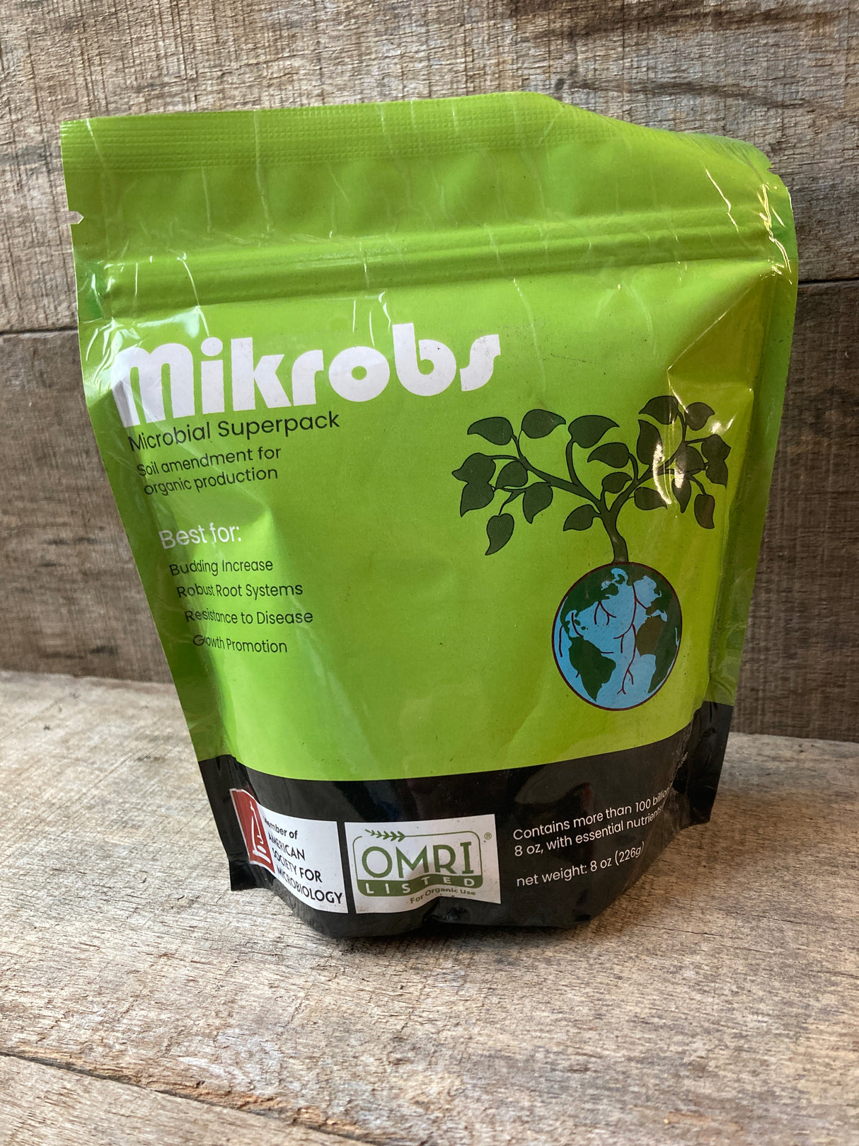 Mikrobs Microbial Superpack organic soil inoculant for boosting microbes, root growth, and nutrient availability in gardens and farms