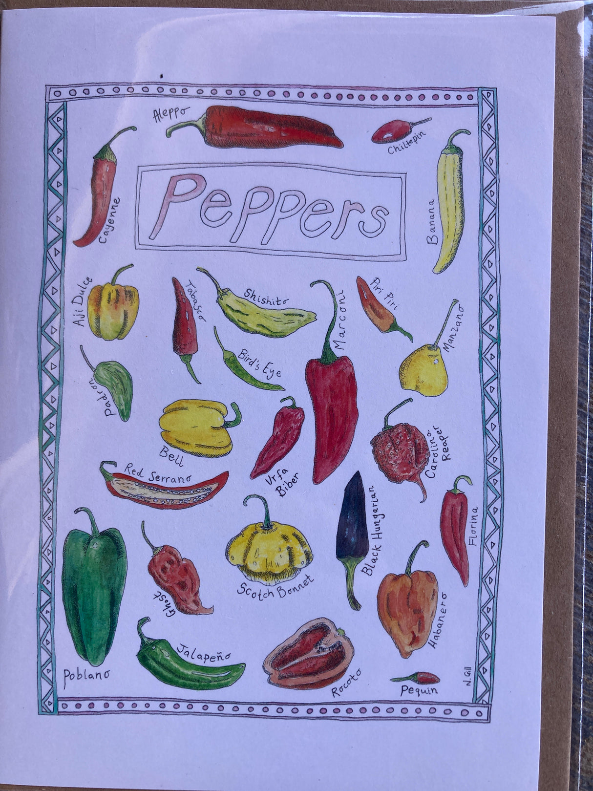 Peppers greeting card