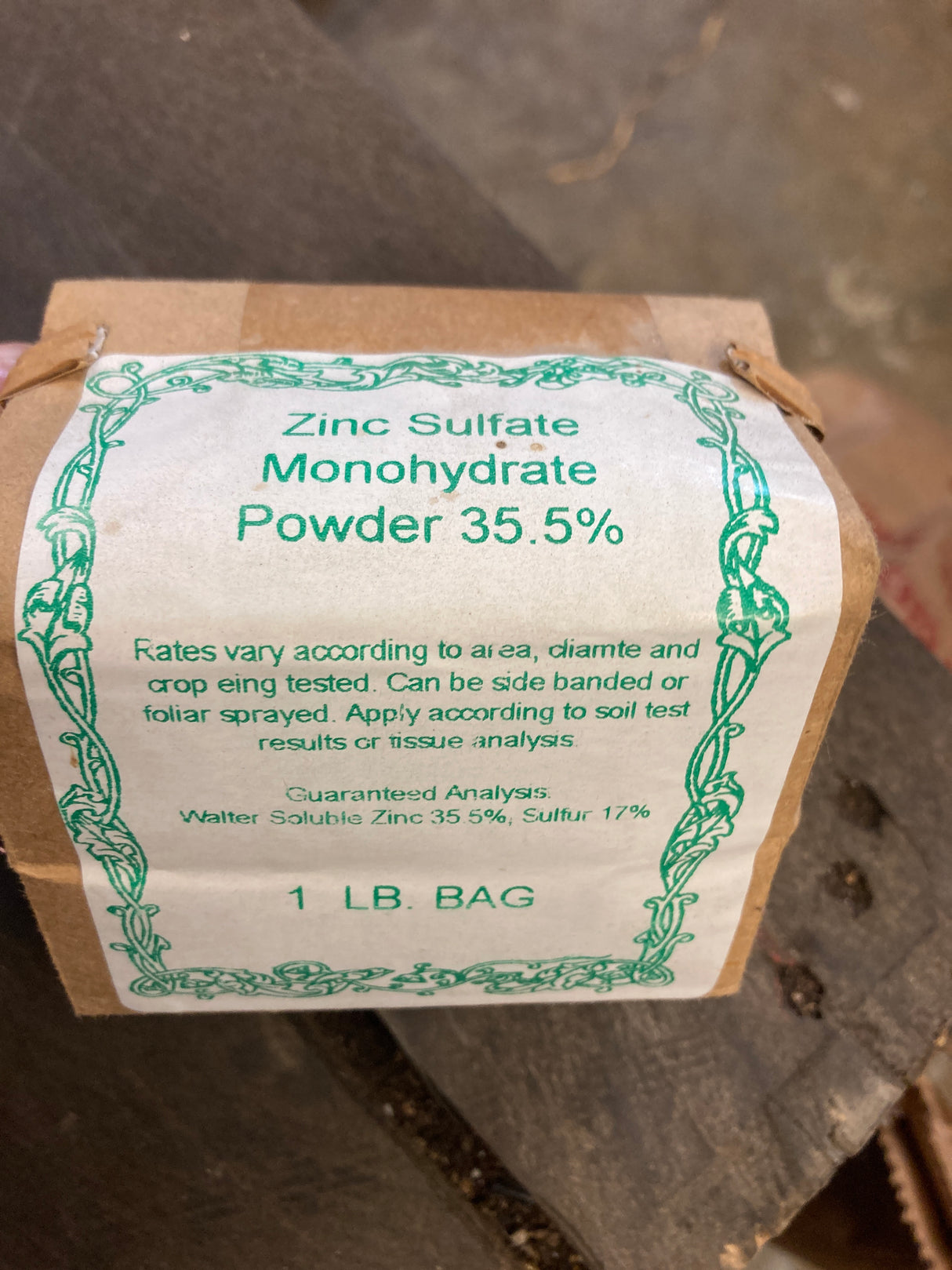 Mineral Amendments - Zinc Sulfate