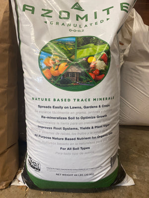 Azomite Granular trace mineral amendment for organic soil remineralization and plant nutrition