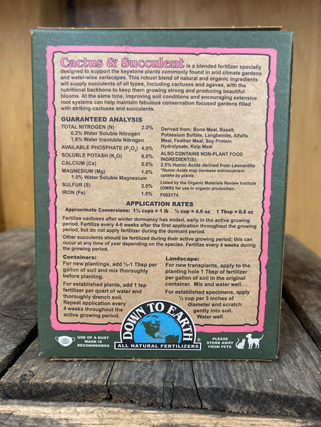 DTE Cactus and Succulent Fertilizer For Sale