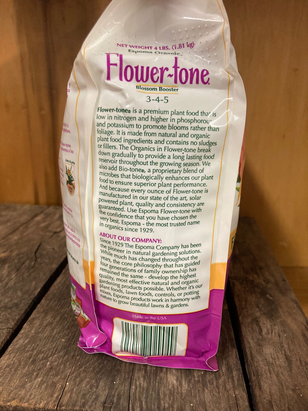 Espoma Flower-tone organic fertilizer for bigger blooms in annuals, perennials, and pollinator gardens