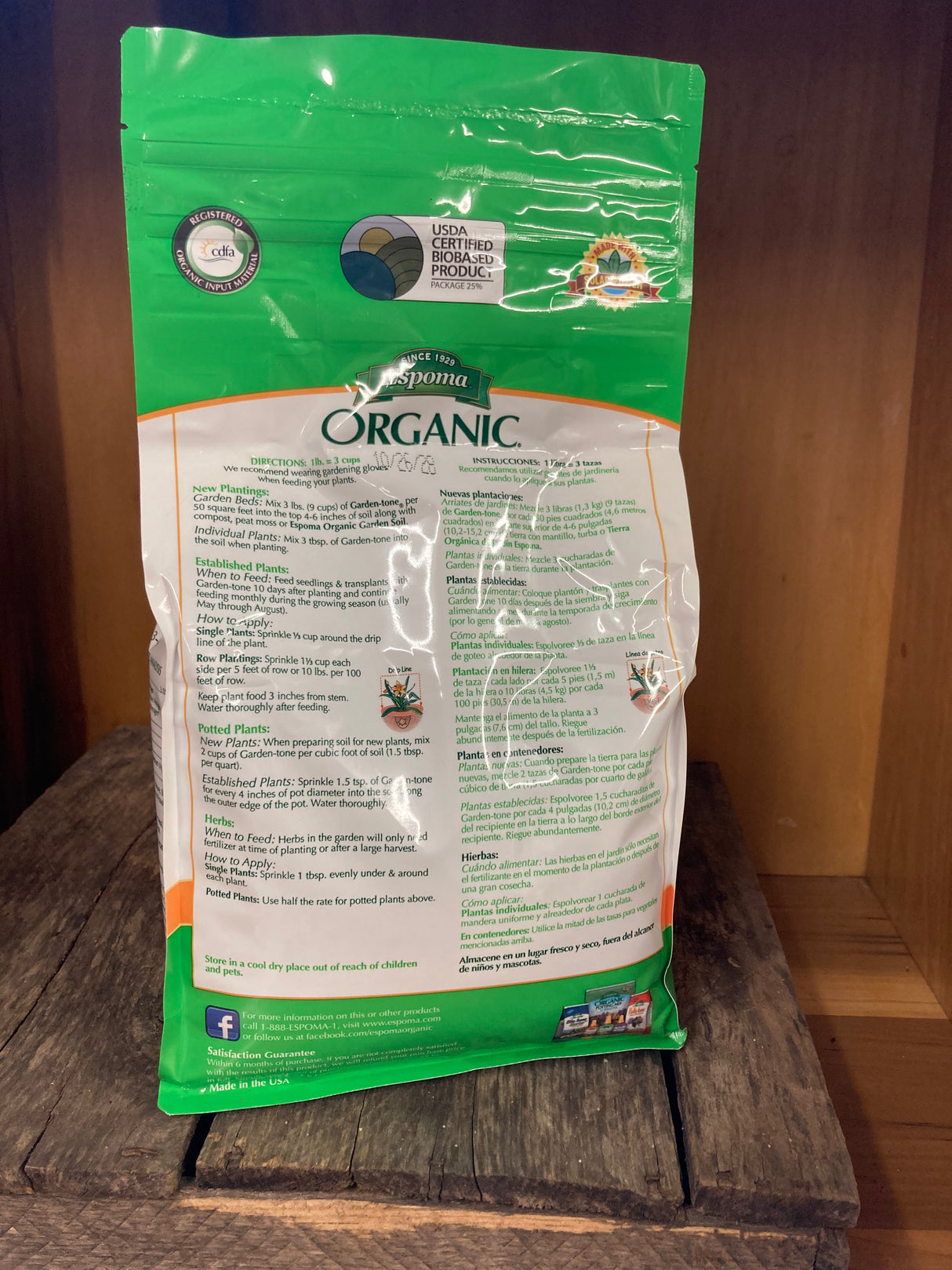 Espoma Garden-tone organic fertilizer for vegetables, herbs, and raised bed gardens with beneficial microbes