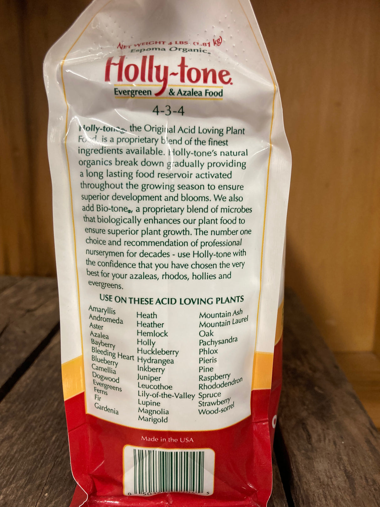 Espoma Organic Holly-tone fertilizer for acid-loving plants like blueberries, azaleas, and evergreens