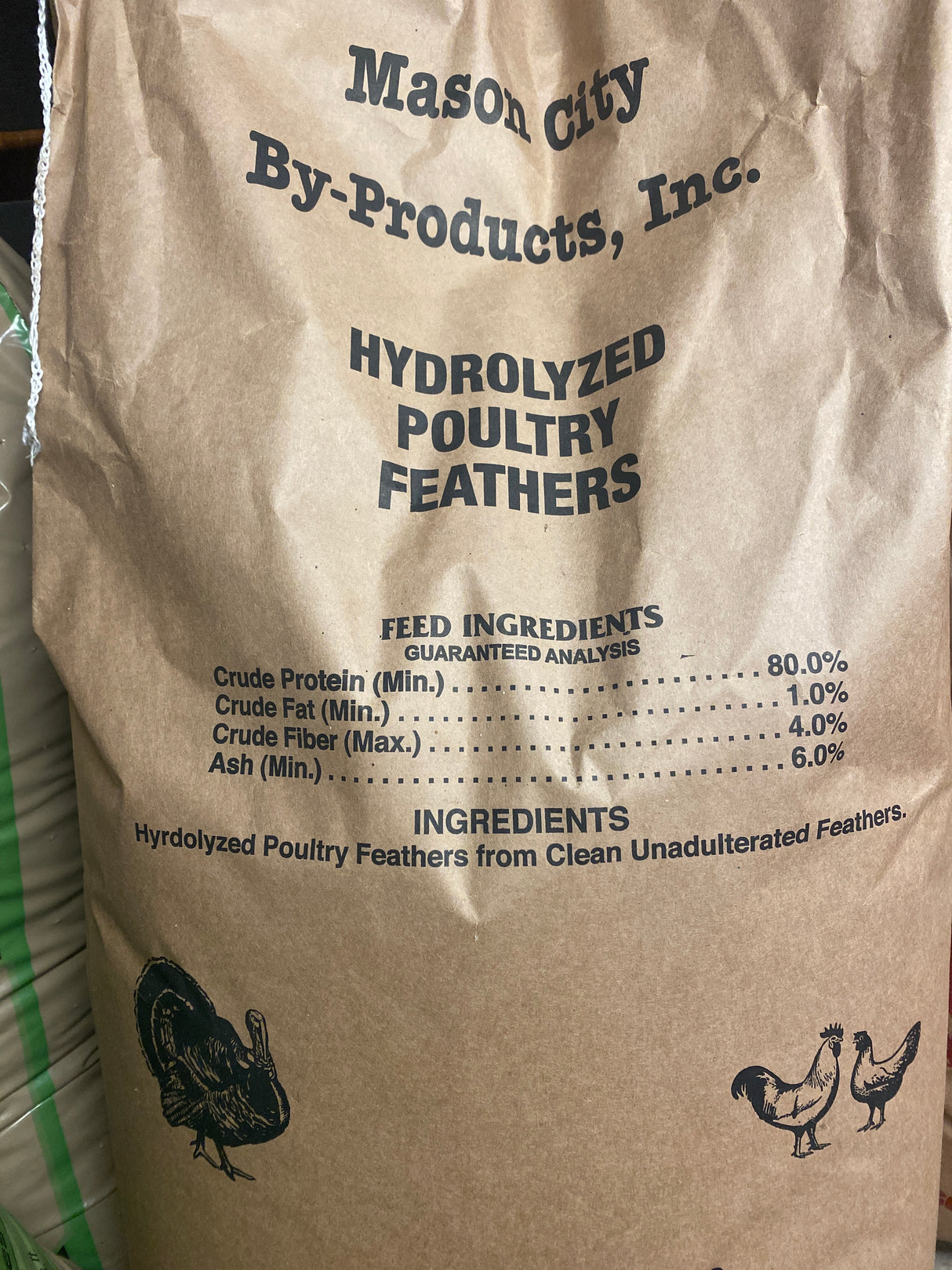 Feather Meal 13-0-0 organic nitrogen fertilizer for leafy greens, compost activation, and regenerative soil building