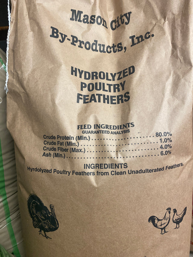 Feather Meal 13-0-0 organic nitrogen fertilizer for leafy greens, compost activation, and regenerative soil building