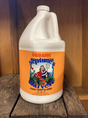 Neptune's Harvest Fish Fertilizer 2-4-1 organic liquid for plant growth, root health, and microbial soil fertility