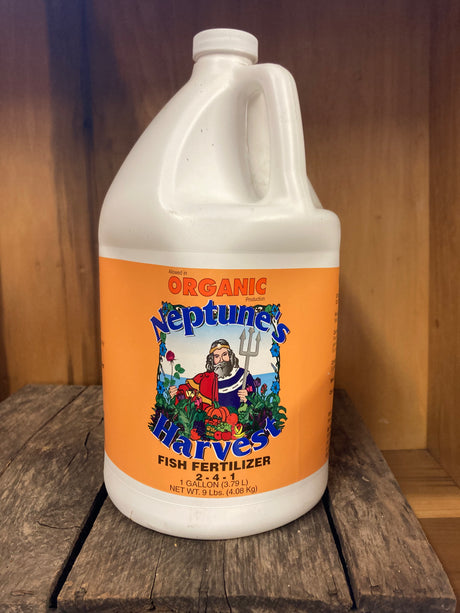 Neptune's Harvest Fish Fertilizer 2-4-1 organic liquid for plant growth, root health, and microbial soil fertility