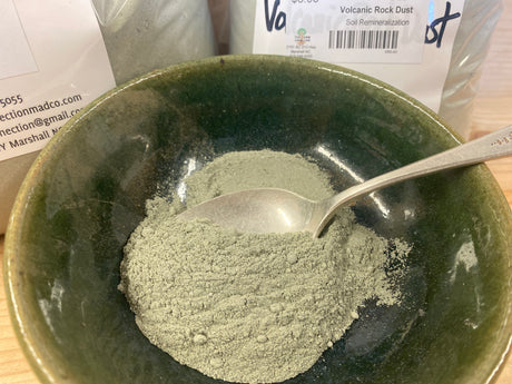 Volcanic Rock Dust for soil remineralization, trace nutrients, and microbial support in organic gardens and compost