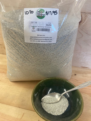Zeolite mineral soil conditioner for nutrient retention, compost improvement, and soil structure enhancement in organic gardens